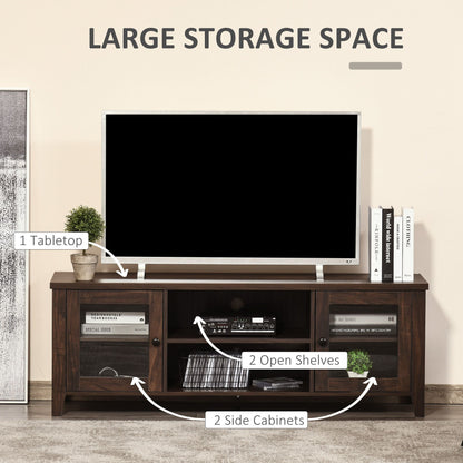 Fireplace TV Stand for TVs up to 60 inches, Wood TV Cabinet w/ Storage Doors or Living Room, Office, Coffee