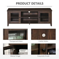 Fireplace TV Stand for TVs up to 60 inches, Wood TV Cabinet w/ Storage Doors or Living Room, Office, Coffee
