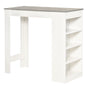 Bar Table, High Top Pub Table with 4 Storage Shelves, Modern Bar Height Table for Home Bar, Kitchen, Grey