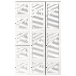 Portable Wardrobe Closet, Folding Bedroom Wardrobe, Clothes Storage Organizer with 8 Cube Compartments, White