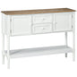 Vintage Console Table with 2 Drawers and Cabinets, Retro Sofa Table for Entryway, Living Room and Bedroom, White