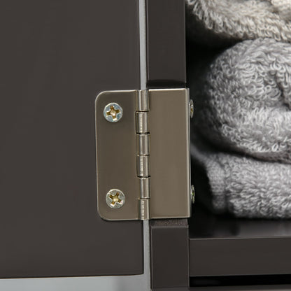 Tall Bathroom Storage Cabinet, Narrow Bathroom Cabinet with Drawers and Open Shelves for Small Spaces, Brown