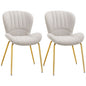 Dining Chairs Set of 2, Modern Accent Chair with Cushioned Backrest, Upholstery for Living Room, Cream White