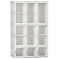 Portable Wardrobe Closet, Bedroom Armoire, Foldable Clothes Organizer with Cube Storage, Hanging Rods, Magnet Doors, White