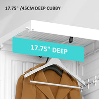 Portable Wardrobe Closet, Bedroom Armoire, Foldable Clothes Organizer with Cube Storage, Hanging Rods, Magnet Doors, White