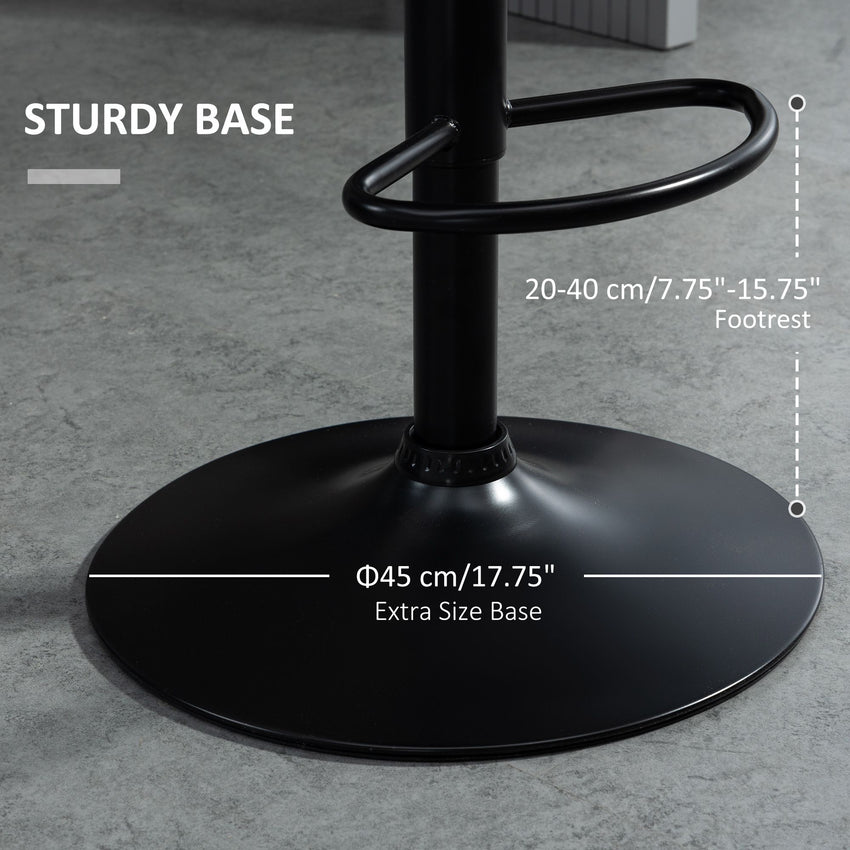 Velvet-Touch Bar Stool Set of 2 Fabric Adjustable Height Armless Counter Chairs with Swivel Seat, Pink