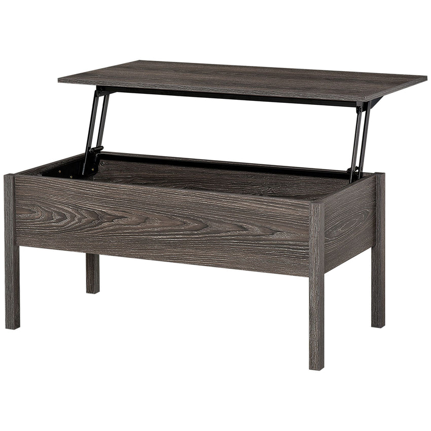 39" Modern Lift Top Coffee Table with Hidden Storage Compartment, Center Table for Living Room, Grey
