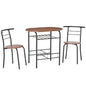 Dining Table Set of 3, Oval Kitchen Table and Chairs with Storage Shelf for Small Space, Dining Room, Natural