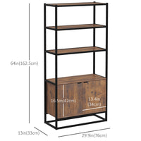 Storage Cabinet with 3 Open Shelves Cupboard Freestanding Tall Organizer Multifunctional Rack for Livingroom Bedroom Kitchen Rustic Brown