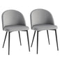 Set of 2 Mid-Back Dining Chair, Mid-Back Velvet-touch Upholstery Kitchen Chair for Living Room Dining Room, Dark Blue