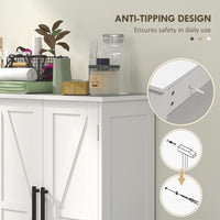 Bathroom Floor Cabinet, Farmhouse Bathroom Storage Cabinet with Adjustable Shelf, White