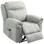 Manual Recliner Chair with Vibration Massage, Side Pockets, Microfibre Reclining Chair for Living Room, Grey