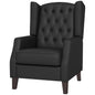 Faux Leather Armchair, Modern Accent Chair with Thick Padding for Living Room, Bedroom, Home Office, Black