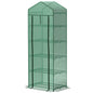 5 Tier Mini Greenhouse, Portable Outdoor Flower Stand with Shelf Clips, Indoor Greenhouse with Steel Frame, Transparent, 27.25" x 19.25" x 76", Green