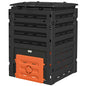 Compost Bin, Garden Composter with 80 Vents and 2 Sliding Doors, 120 Gallon (450L), Orange