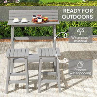 3 Piece Patio Bar Set with 43"H Bar Table and 2 Bar Stools, for Balcony, Backyard, Porch