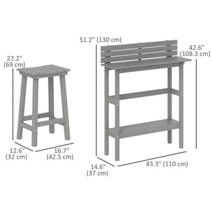3 Piece Patio Bar Set with 43"H Bar Table and 2 Bar Stools, for Balcony, Backyard, Porch