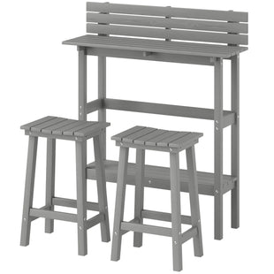 3 Piece Patio Bar Set with 43"H Bar Table and 2 Bar Stools, for Balcony, Backyard, Porch