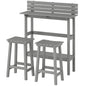 3 Piece Patio Bar Set with 43"H Bar Table and 2 Bar Stools, for Balcony, Backyard, Porch