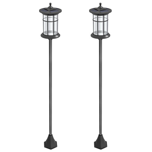 72" Solar Post Light, Cool White LED Outdoor Lamp, Waterproof IP44 for Patio, Garden, Backyard, Pathway, 2 Pack