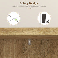 41" Rattan Kitchen Storage Cabinet, Food Pantry Cabinet with 5-Tier Shelf 12 Spice Racks Adjustable Shelves Natural