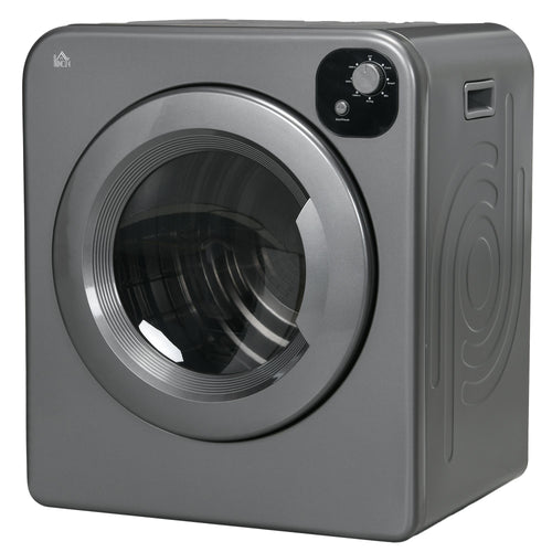 Compact Laundry Dryer Machine, 1300W, 3.22 Cu. Ft. Electric Portable Clothes Dryer with 7 Drying Modes for Apartment or Dorm, Grey