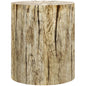17" Tall Tree Stump End Table, Concrete Sofa Side Table for Indoor and Outdoor Use, Garden Stool, Natural