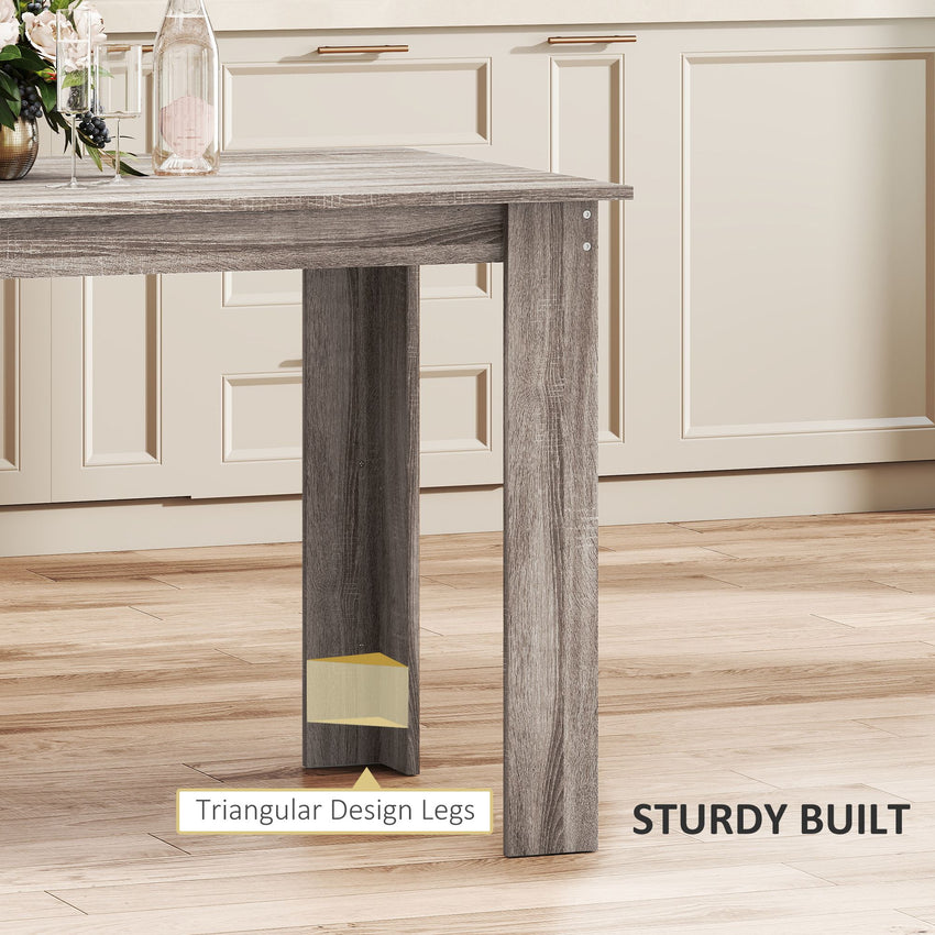 47" Kitchen Table for 4-6 People, Dining Table with Wood Effect for Dining Room, Light Grey