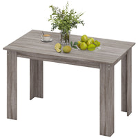 47" Kitchen Table for 4-6 People, Dining Table with Wood Effect for Dining Room, Light Grey