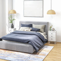 Set of Two Three-Drawer Modern Bedside Tables for Bedroom, White