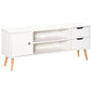 TV Stand for TVs up to 50", TV Cabinet with Shelves, Drawers and Cable Hole, Entertainment Unit for Living Room, White