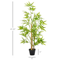 Artificial Bamboo Tree, 4ft Fake Tree with Realistic Leaf and Natural Trunk, Decorative Plant in Nursery