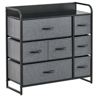7-Bin Dresser Storage Tower Cabinet Organizer Unit, Easy Pull Fabric Bins with Metal Frame for Bedroom