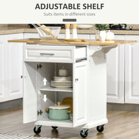 Kitchen Island Cart on Wheels with Extended Counter Drawer Cabinet Towel Racks
