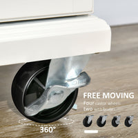 Kitchen Island Cart on Wheels with Extended Counter Drawer Cabinet Towel Racks