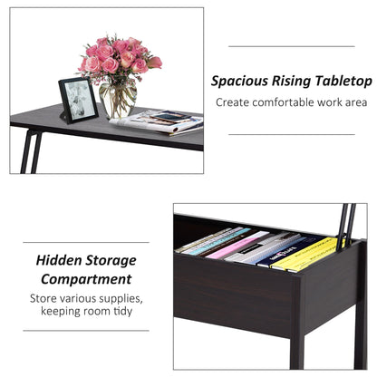 39" Modern Lift Top Coffee Table with Hidden Storage Compartment, Center Table for Living Room, Coffee