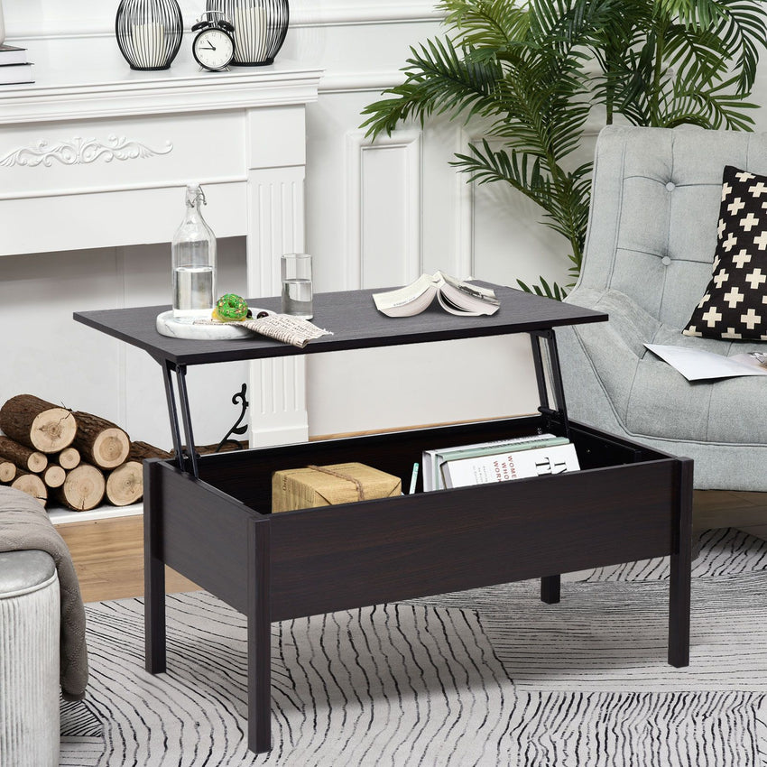 39" Modern Lift Top Coffee Table with Hidden Storage Compartment, Center Table for Living Room, Coffee