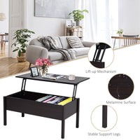 39" Modern Lift Top Coffee Table with Hidden Storage Compartment, Center Table for Living Room, Coffee