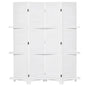 4-Panel Wall Partition Room Separator with 3 Storage Shelves Foldable Design Wooden Frame 5.6FT White