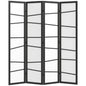 5.6ft Folding Room Divider, 4 Panel Wall Partition with Wood Frame for Bedroom, Home Office, White