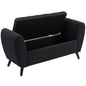 Upholstered Storage Bench with Arms, Modern Ottoman Bench for Bedroom, Entryway, and Living Room, Black