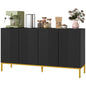 Sideboard Storage Cabinet with Adjustable Shelves, Soft-Close Doors, Kitchen Buffet Cabinet for Dining Room, Black