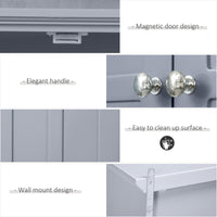 Bathroom Wall Cabinet, Medicine Cabinet, Over Toilet Storage Cabinet with Adjustable Shelf and 2 Doors for Hallway, Living Room, Gray