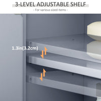 Bathroom Wall Cabinet, Medicine Cabinet, Over Toilet Storage Cabinet with Adjustable Shelf and 2 Doors for Hallway, Living Room, Gray