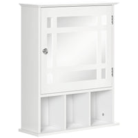 Bathroom Mirror Cabinet, Wall Mounted Medicine Cabinet, 3 Shelf Organizer for Kitchen, White