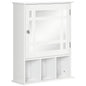 Bathroom Mirror Cabinet, Wall Mounted Medicine Cabinet, 3 Shelf Organizer for Kitchen, White