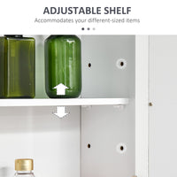 Bathroom Mirror Cabinet, Wall Mounted Medicine Cabinet, 3 Shelf Organizer for Kitchen, White