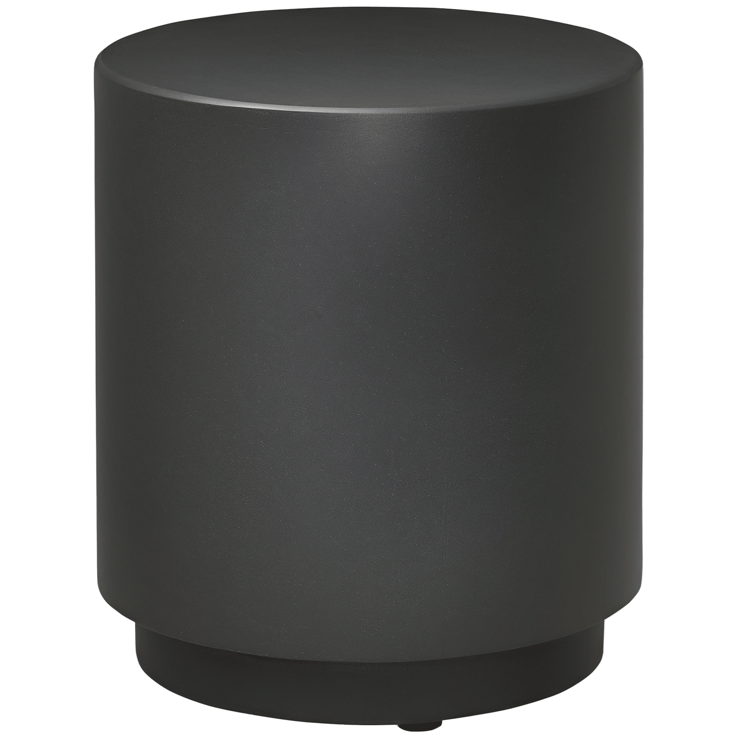 Terrazzo Finish Side Table, 17" Round End Table for Indoor and Outdoor, Charcoal Grey
