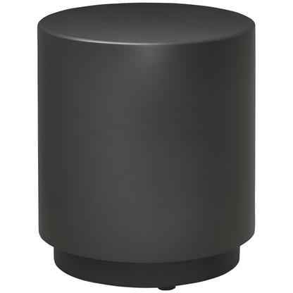 Terrazzo Finish Side Table, 17" Round End Table for Indoor and Outdoor, Charcoal Grey