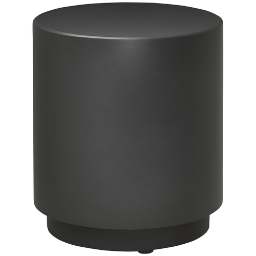 Terrazzo Finish Side Table, 17" Round End Table for Indoor and Outdoor, Charcoal Grey
